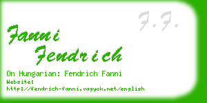 fanni fendrich business card